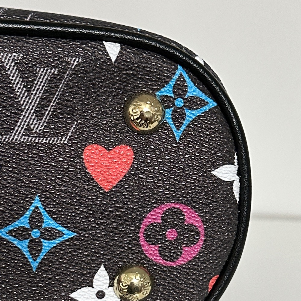 Black Multicolor Flowers Cosmetic Bag - Picture 10 of 16